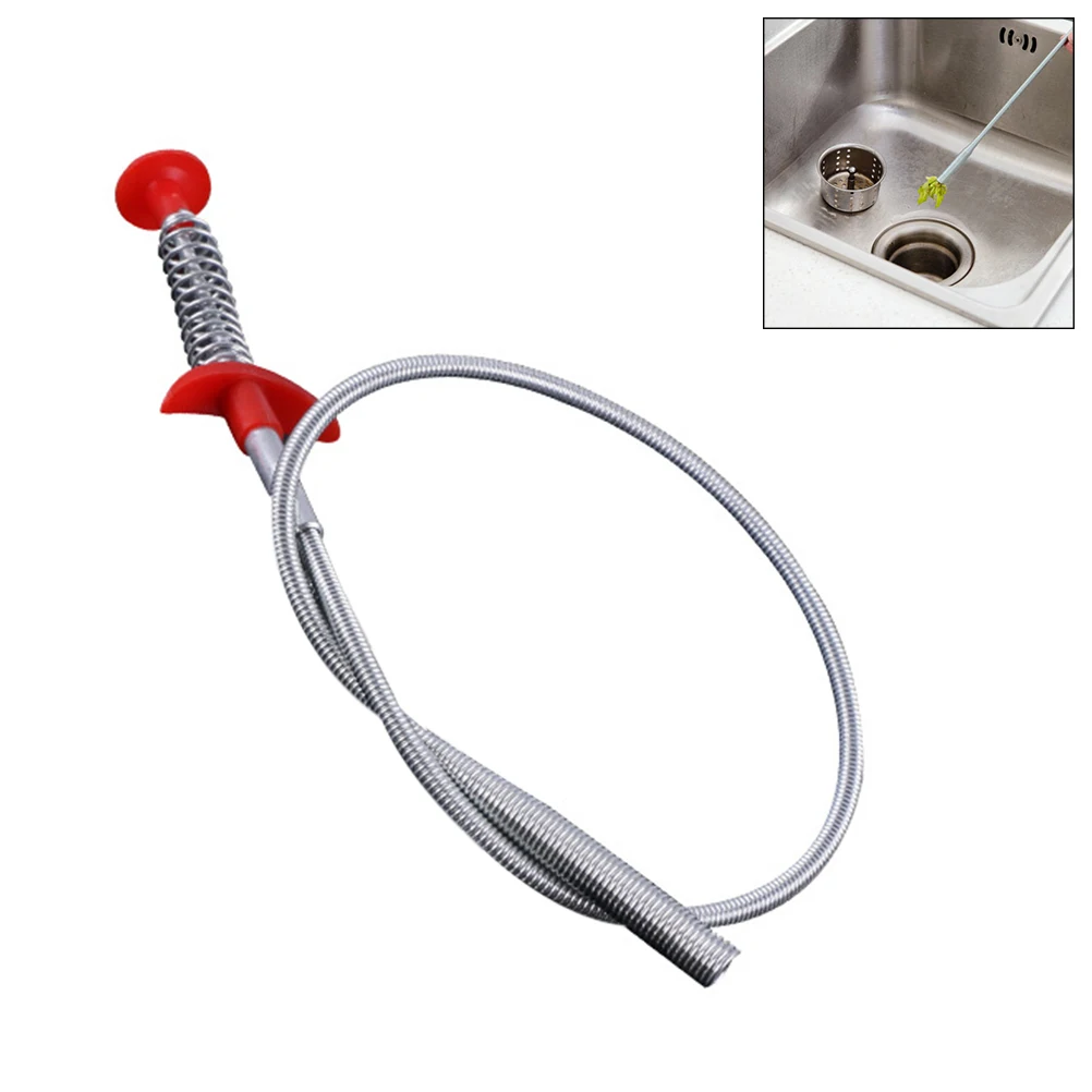 

60cm Flexible Sewers Clip Water Sink Cleaner Spring Sewer Dredging Tool