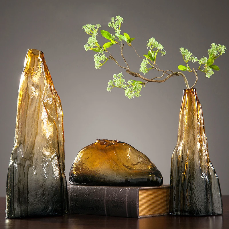 

Modern Rockery Colored Glass Vase Decoration Modern Home Soft Decoration Living Room Tv Cabinet Model Room Decoration