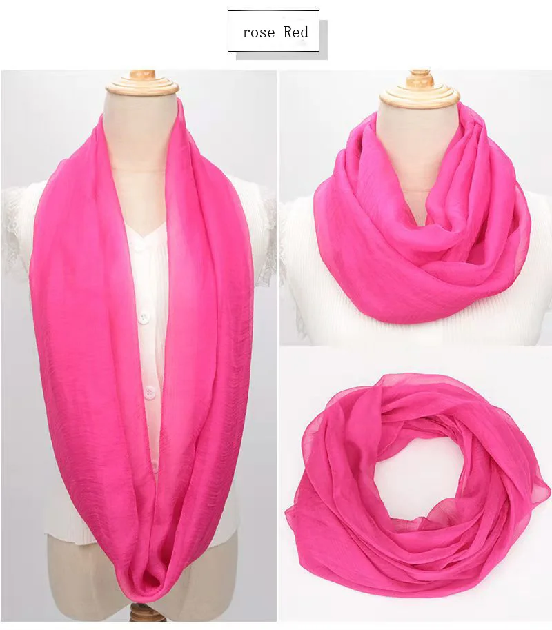 Spring Autumn Chiffon Hedging Bib Pure Color Wild Neck Scarf Women's Soft Light Breathable Decorative Beach Sunscreen Gauze D62