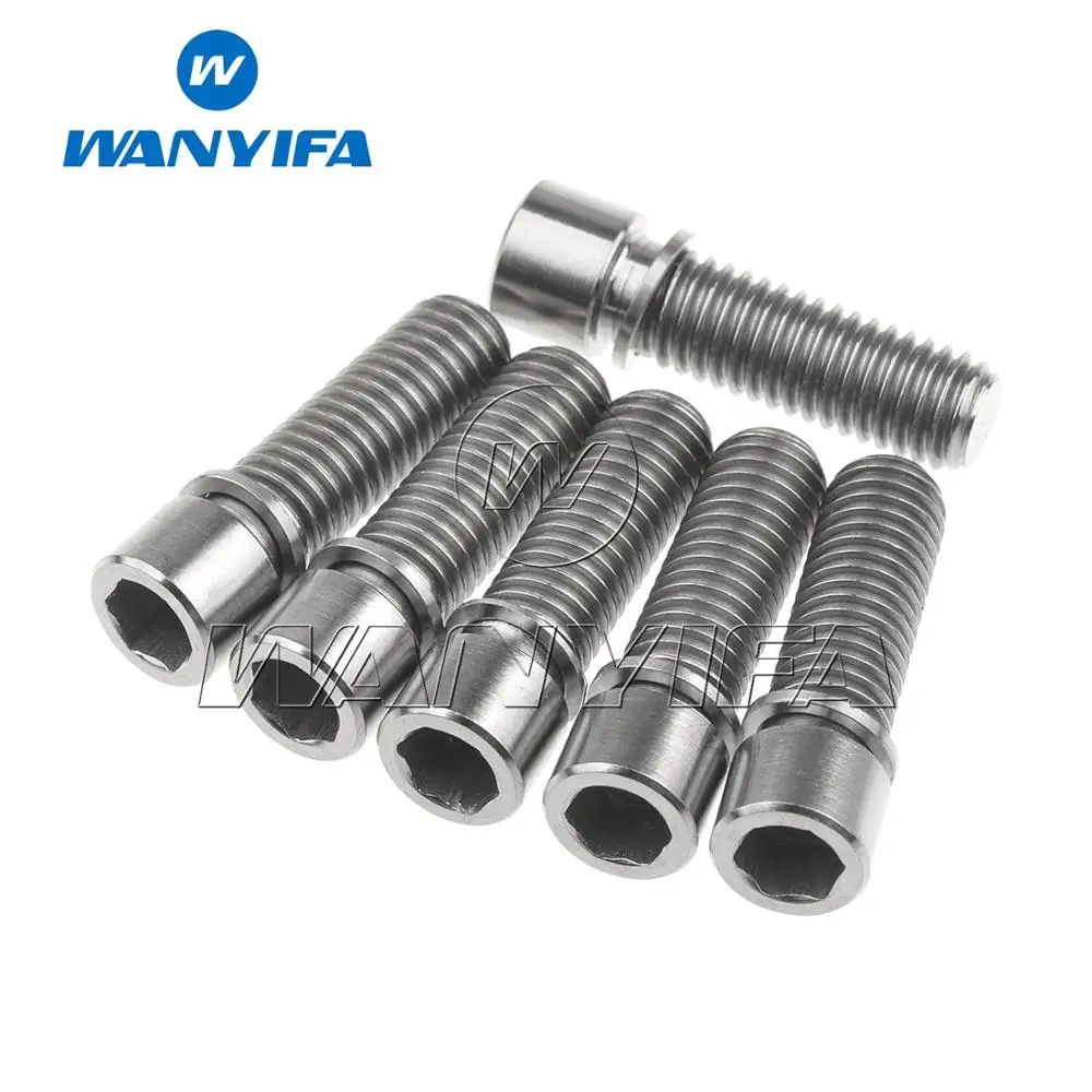 Wanyifa Titanium M8x20 25mm BMX Hex Bolts with Washers Screws for Bicycle 6pcs