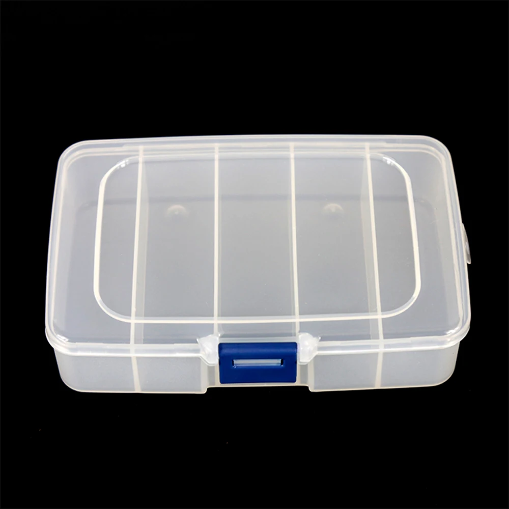 5ช่อง Clear พลาสติกกล่องเครื่องประดับลูกปัดสกรูคอนเทนเนอร์ Fly Fishing Lure ช้อนตะขอเหยื่อกล่อง