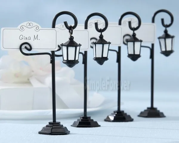 

Free Shipping 200pcs/lot Bourbon Street Streetlight Wedding Place Card Holder Weddding Favors and Gifts Wedding Table Decoration