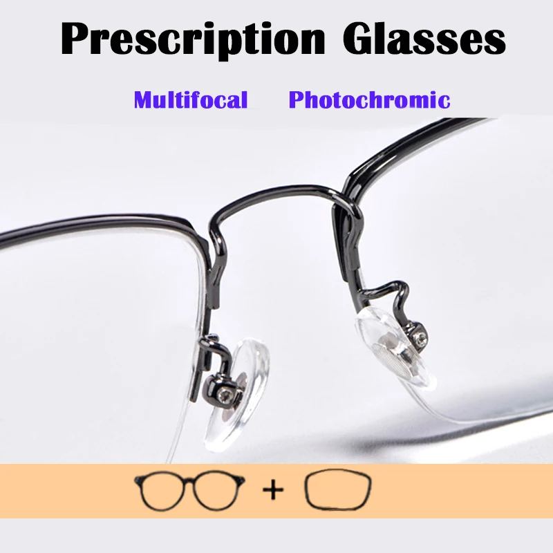 

Customizable Progressive Multifocal Reading Glasses Unisex Prescription Contact photochromic Myopia Hyperopia Glasses UltraLight