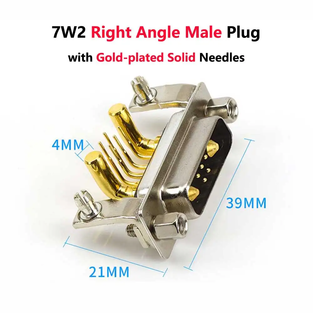 7W2 – prise mâle femelle à 90 degrés avec 7 broches, connecteur d'alimentation à 7 cœurs DB7, adaptateurs à courant élevé 20A 40A