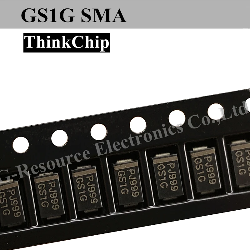 (100pcs) GS1D GS1G GS1J GS1M DO-214AC(SMA) SMD General Purpose Diode Rectifier 1A/200V/400V/600V/1000V