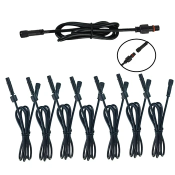 2 핀 1 미터 LED 연장 케이블 커넥터 남성-여성 방수 IP67 100cm 와이어 DC 야외 Led 방수 라이트 케이블 6pcs