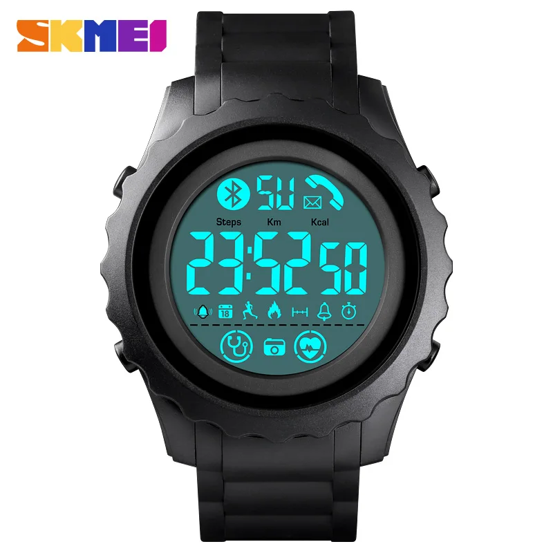 SKMEI Sport Smart Watches Waterproof Bluetooth Wristwatch Pedometer Calorie Tracker Heart Rate Monitor Digital Watch 1626