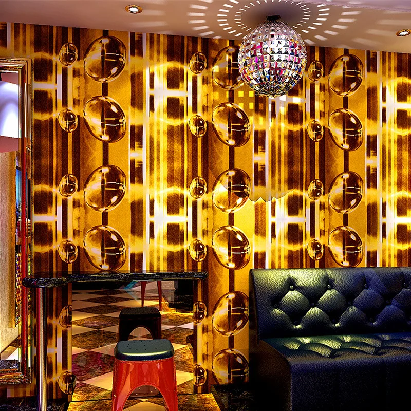 Ktv wallpaper karaoke bars flash wall covering 3d reflective luminous bar concave-convex geometric pattern background