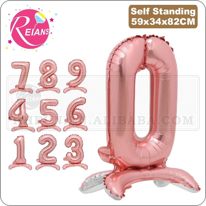 40 inch Standing Rose Gold Number Foil Balloon Digit figure Helium Balloons Wedding Birthday Party Decoration Large Air Globe