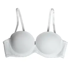 Vgplay Padded Push Up Women Bra Solid Plunge Underwire Lingerie Non-slip Strapless Gather Underwear Convertible Straps Bralette