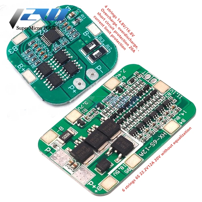 1S 2S 3S 4S 3A 20A 30A Li-ion Lithium Battery 18650 Charger PCB BMS Protection Board for Drill Motor 5S 6S Lipo Cell Module