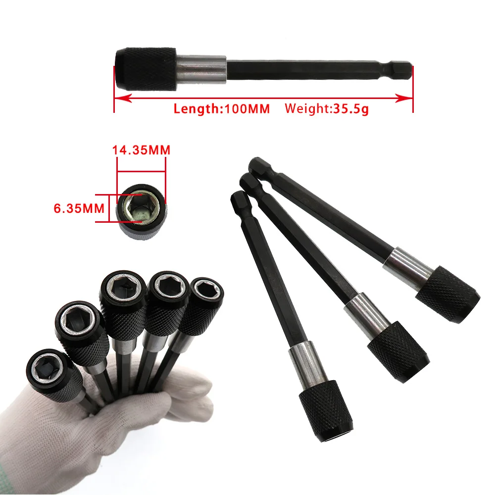 1-3 個 60/100/150 MM 磁気ドライバービットホルダー クイックチェンジドリルエクステンション 1/4 インチ六角シャンク付き ネジドライバーハンドヘルド用