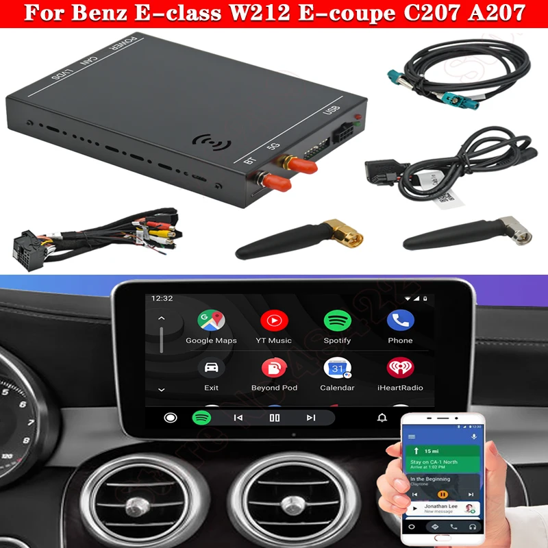 

Wireless Apple carplay For Mercedes-Benz E-class W212 E-coupe C207 A207 NTG Radio Screen Module Decoder Box