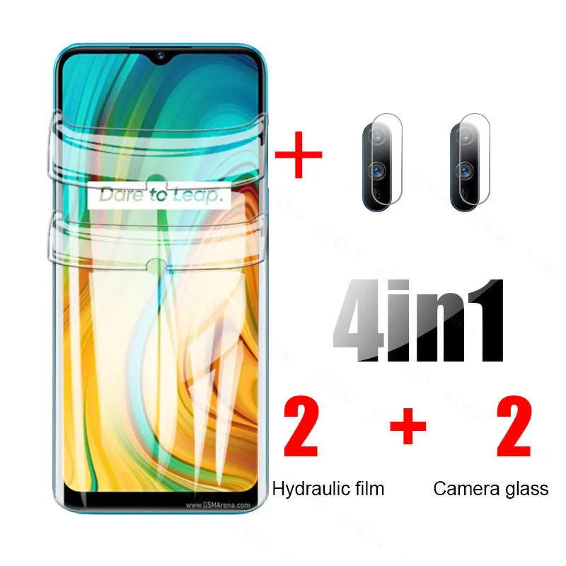 4-in-1 Hydrogel Film on Realme c3 protective film For OPPO Realme c3 Realmec3 RMX2027 screen protector film safety not glass