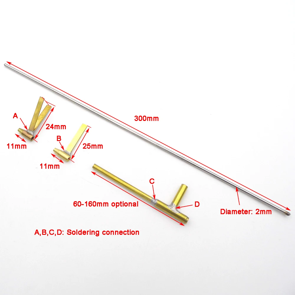 RC Boat Model 2mm Drive Shaft Strut Bracket Metal Shaft Sleeve for 1/200 1/350 Scale Simulation RC Boat Marine Aircraft Carrier