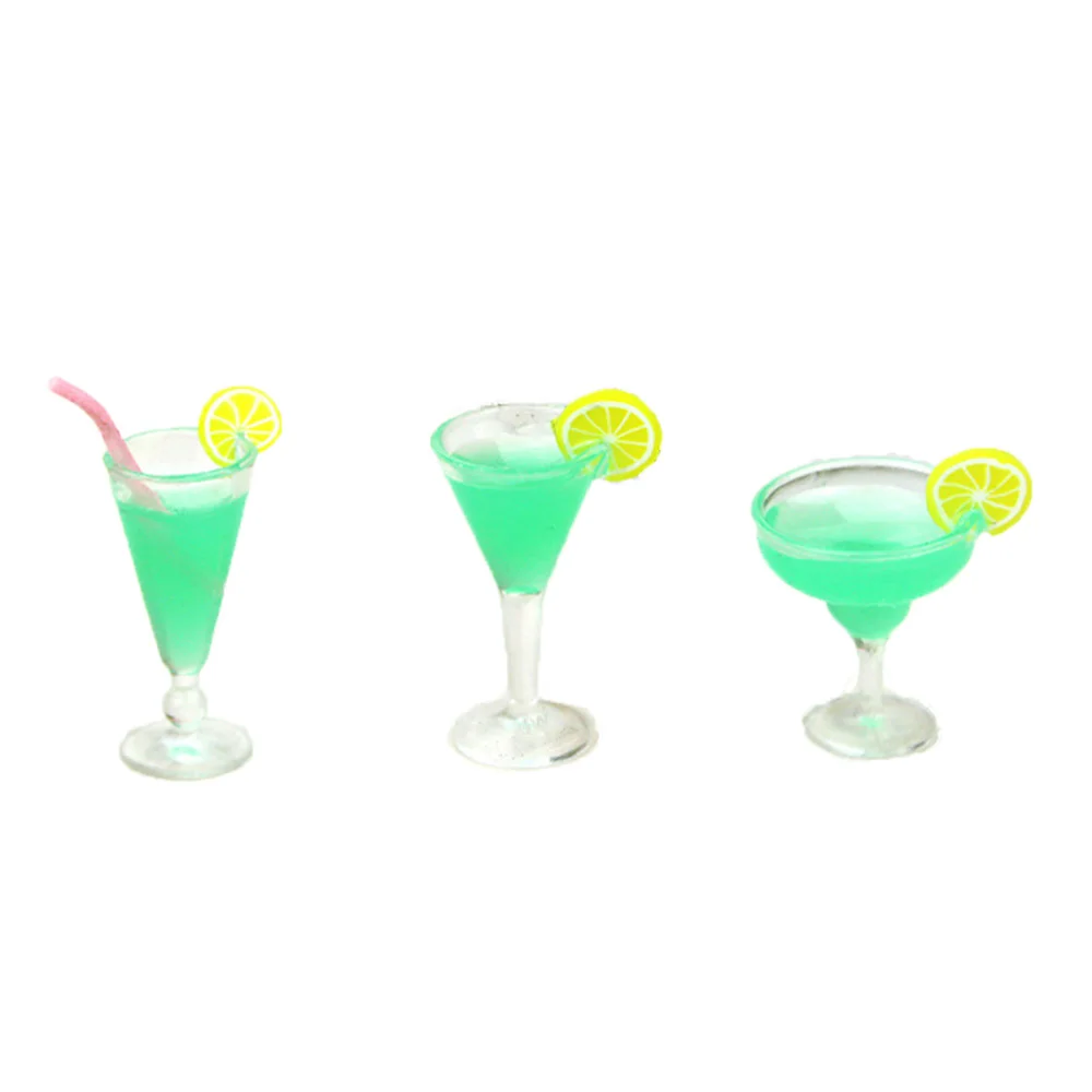 1Pcs 1/12 Dollhouse Miniature Accessories Mini Resin Mint Cocktail Simulation Drink Wine Model Doll House Decoration ob11