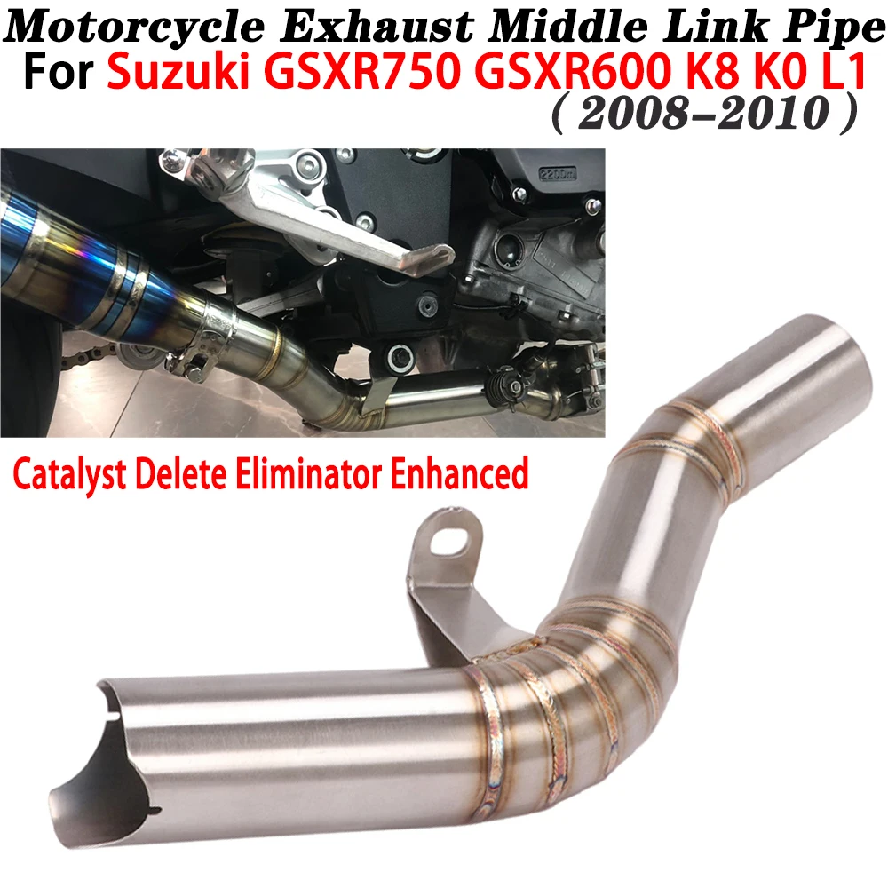 Slip On For Suzuki GSXR600 K8 K9 L1 GSXR750 2008 2019 2010 Motorcycle Exhaust Middle Link Pipe Escape Moto Connecting Muffler