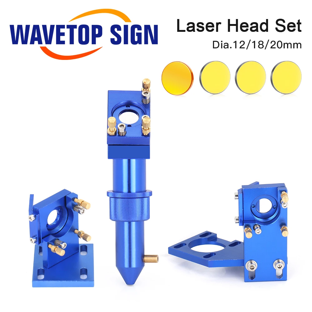 WaveTopSign CO2 zestaw głowica laserowa do 2030 4060 K40 maszyna do laserowego cięcia i grawerowania D12 18 20 obiektywów serii K