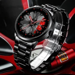 Watch Brand Car Wheel Rim Hub Watches Men Super Car Rim Hub Men Watch Stainless Steel Wholesale Watch for Car GTR