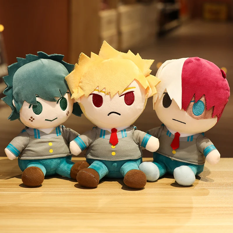 25CM Lovely Anime Dolls Bakugou Katsuki Todoroki Shoto Midoriya Izuku Bolster Plush Boku No Hero Academia Plushie Stuffed Toys