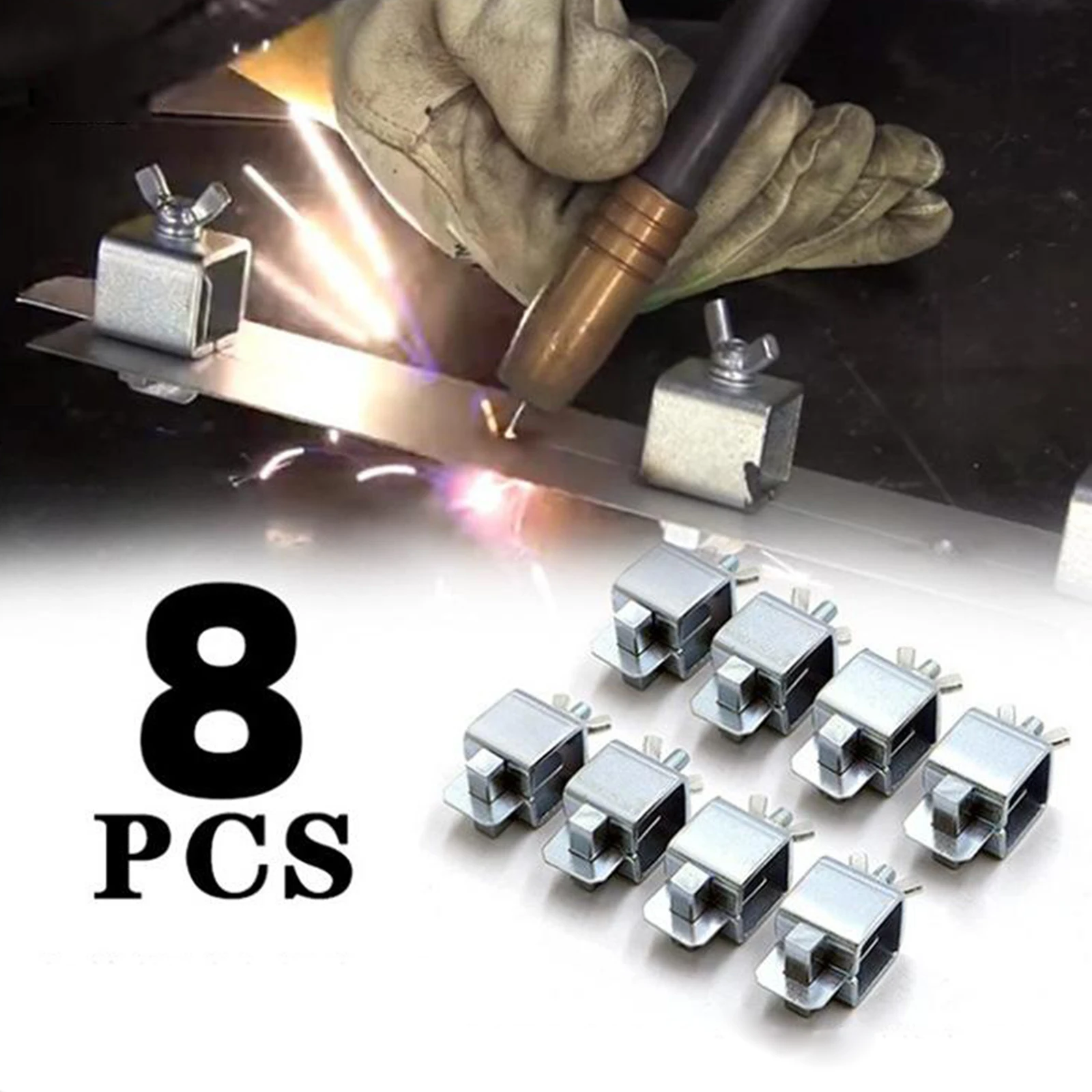 8pcs Welding Butterfly Clamps Holder Butt Weld Clamps Welding Positioner Fixture for Welding Clamps Tools Set