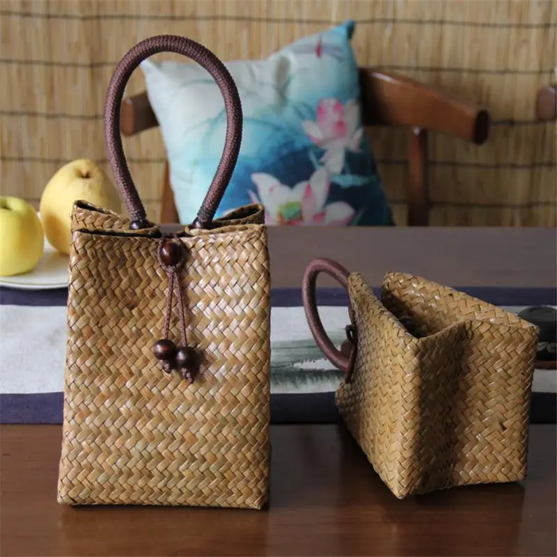 12x15CM New Style Straw Bag Original Retro Women\'s Handbag Pouch Summer Beach Vacation Woven Bag a6107