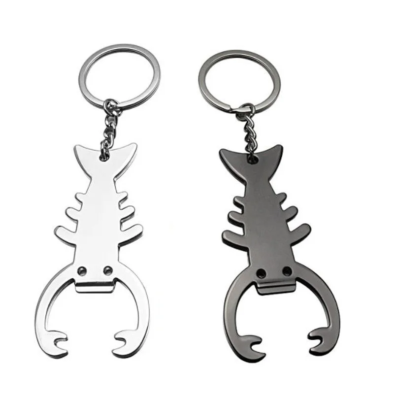 

100pcs Creative Lobster Shaped Bottle Opener Portable Metal Wine Beer Bottle Opening Tool Keychain Accessory