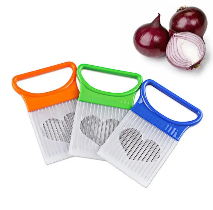 

New Shrendders & Slicers Tomato Onion Vegetables Slicer Cutting Aid Holder Guide Slicing Cutter Safe Fork Kitchen Tools SN397