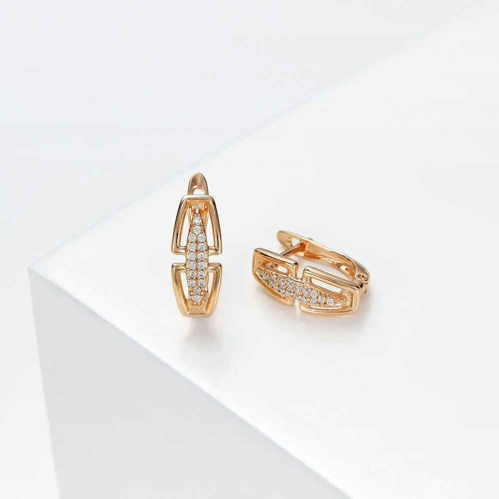 Hanreshe Crystal Stud Earring Natural Zircon Romantic Classic Jewelry Party Copper Mini Geometry Simple Earring Women Gift