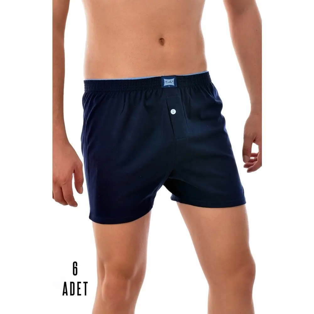 Calzoncillos de algodón con botones para hombre, Boxer de diferentes colores, negro, gris y azul, 1, 2 y 6 piezas