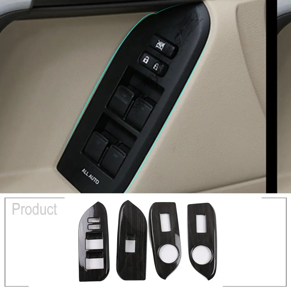 Car Window Lift Button Frame Trim Rear With Horn Holes For Toyota Land Cruiser Prado FJ150 150 2010-2019