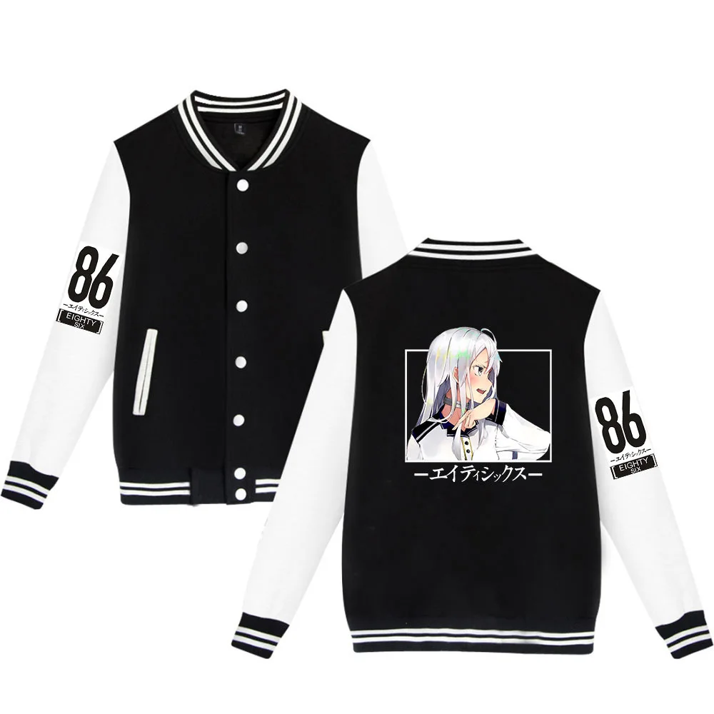 2021 New Arrival Eighty Six 86 jacket Harajuku Baseball Uniform Anime Clothes Spring Autumnt streetwear Casual Baseball Jacket