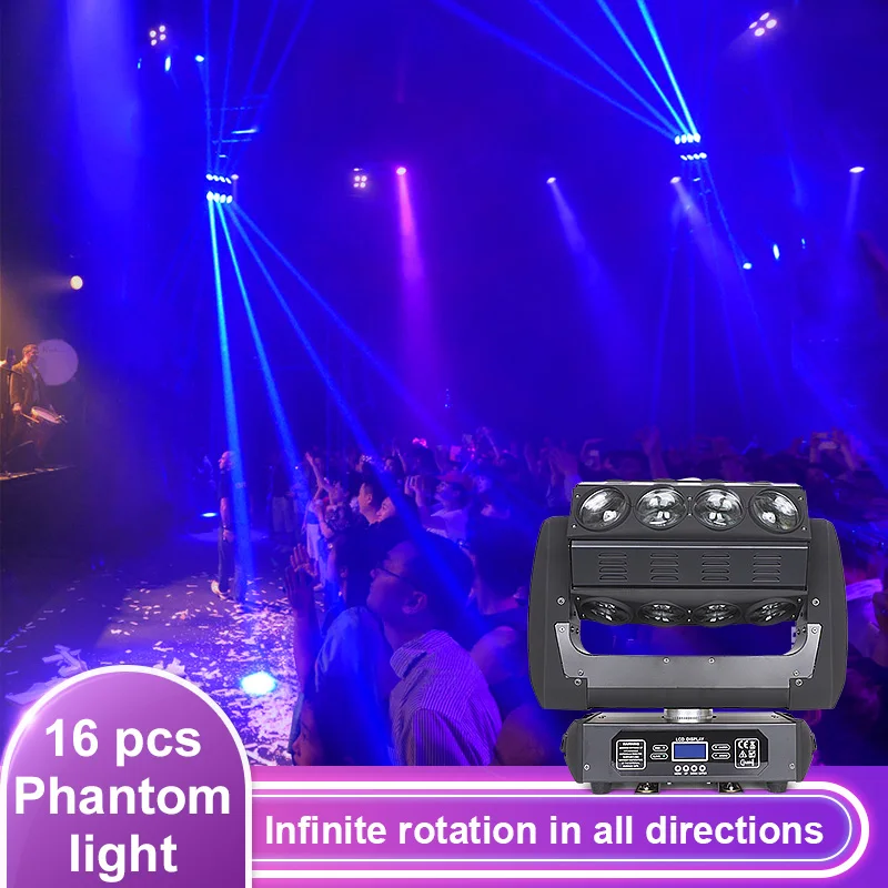 16pcs LED  Laser Moving Head Lights Beam Laser Light DJ Laser RGB Laser Moving Head Laser Light  For Club Disco Party Show