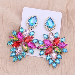 2025 New Rhinestones Jewelry Statement Earrings Big Drop Earrings For Women Fashion Accessories Women Wholesale