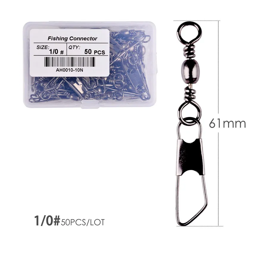 50 Teile/schachtel Messing Barrel Angeln Wirbel Solide Ringe Angeln Pin Linie Stecker Angelhaken mit Verriegelung Snap Wirbel Tackle-Tool