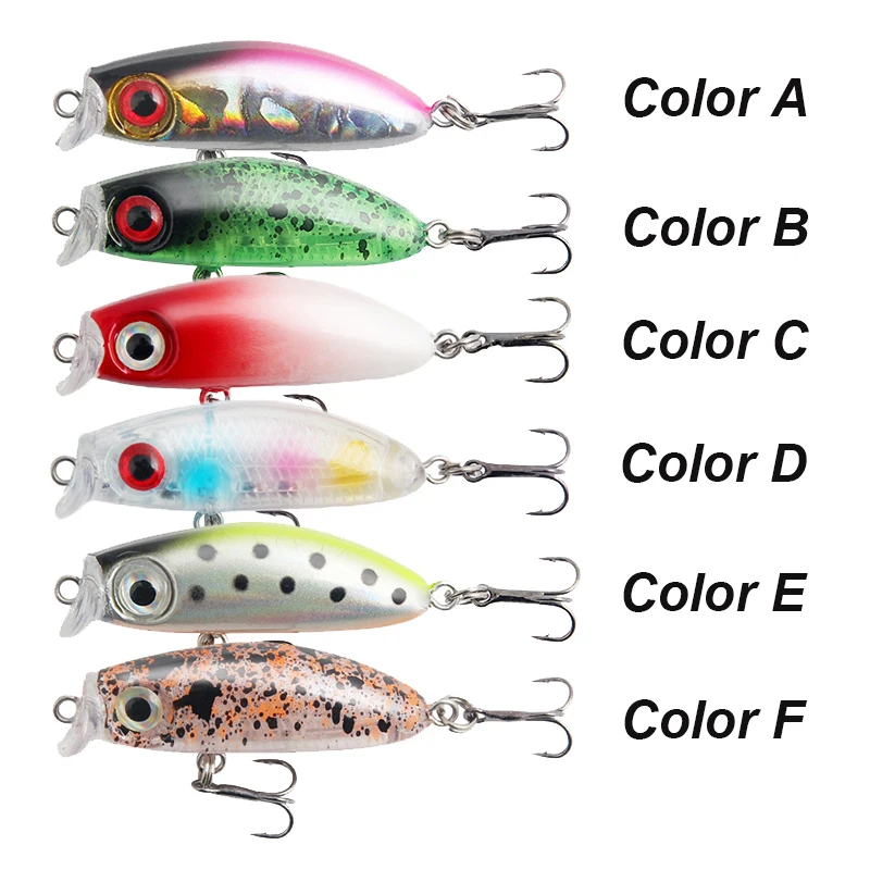 YUCONG 1PCS Micro Minnow Bait 4cm-2.5g Mini Fishing Lure Diving Swaying Jerkbait Professional Hard Swimbait duro cebo Hart köder