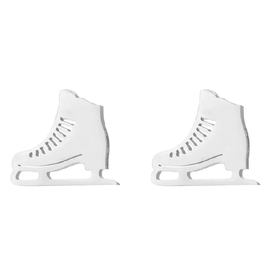 1Pair Punk New Fashion Cute Stainless Steel Roller Skates Earrings For Girl Small  Ice Skates Stud Earring Sports Object Jewelry