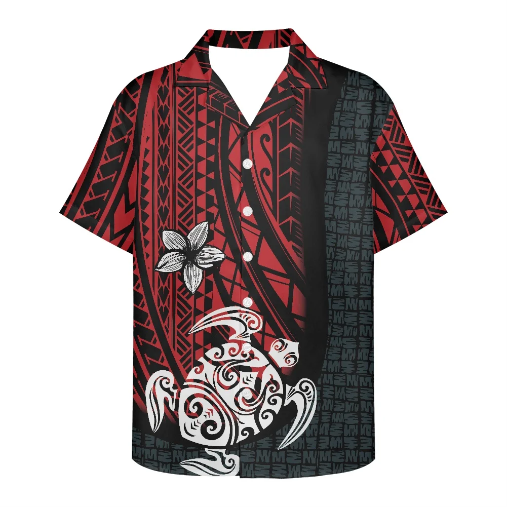 

Hycool Casual Men's Clothing Polynesian Tribal Turtle Pattern Short Sleeve T Shirt For Men Casual Men's Clothes New Arrivals