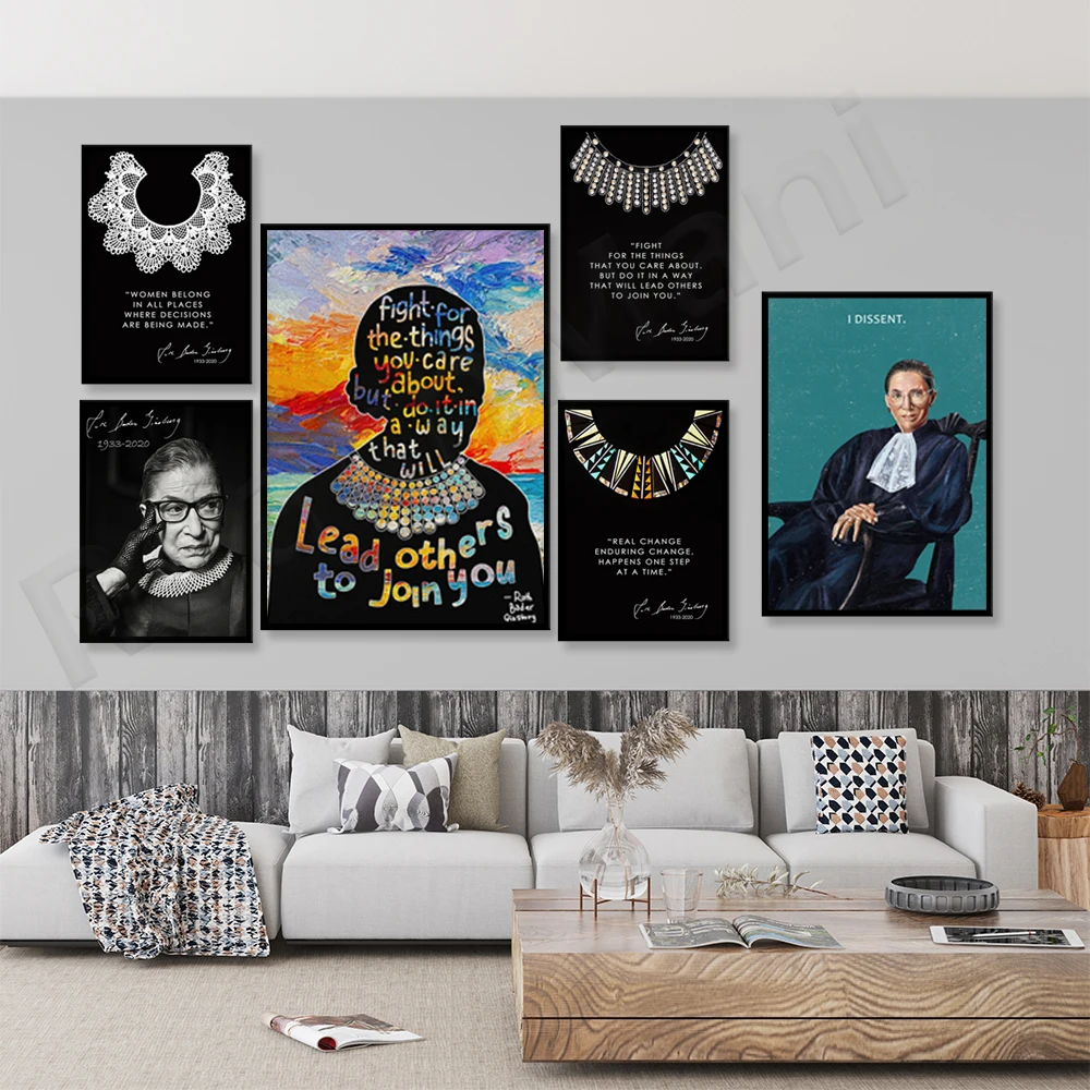 ملصق Ruth Bader Ginsburg Justice Dissent، حقوق المرأة، المساواة بين الجنسين، أنشط الحقوق المدنية لتزيين الحائط من القماش #2