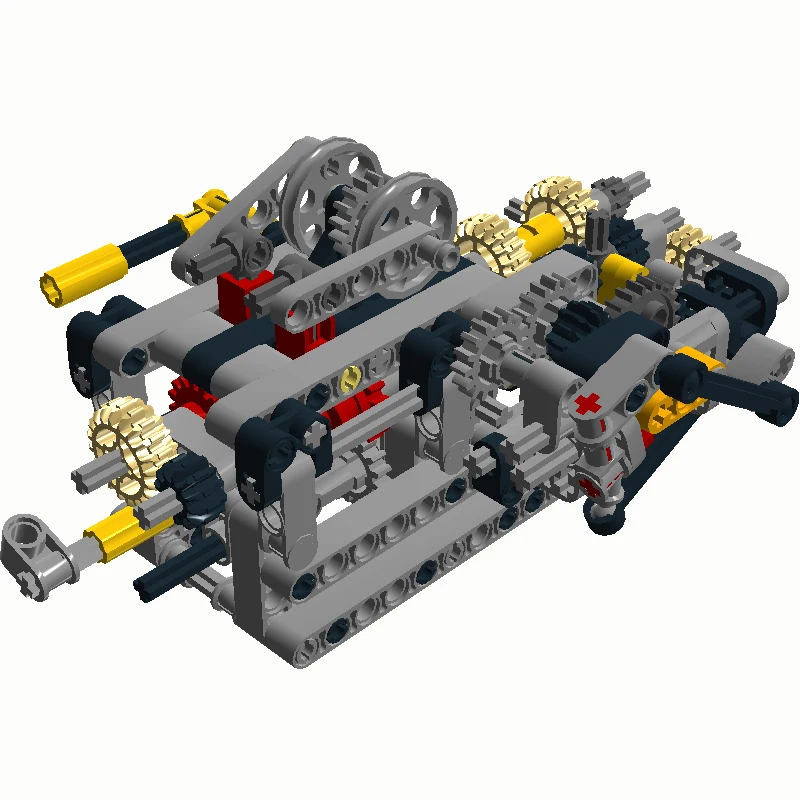 High-Tech 8 Speeds Sequential Gearbox Drive Motors System MOC Building Block Brick Bulk Parts Toy Fit for MOC Cars Parts Set