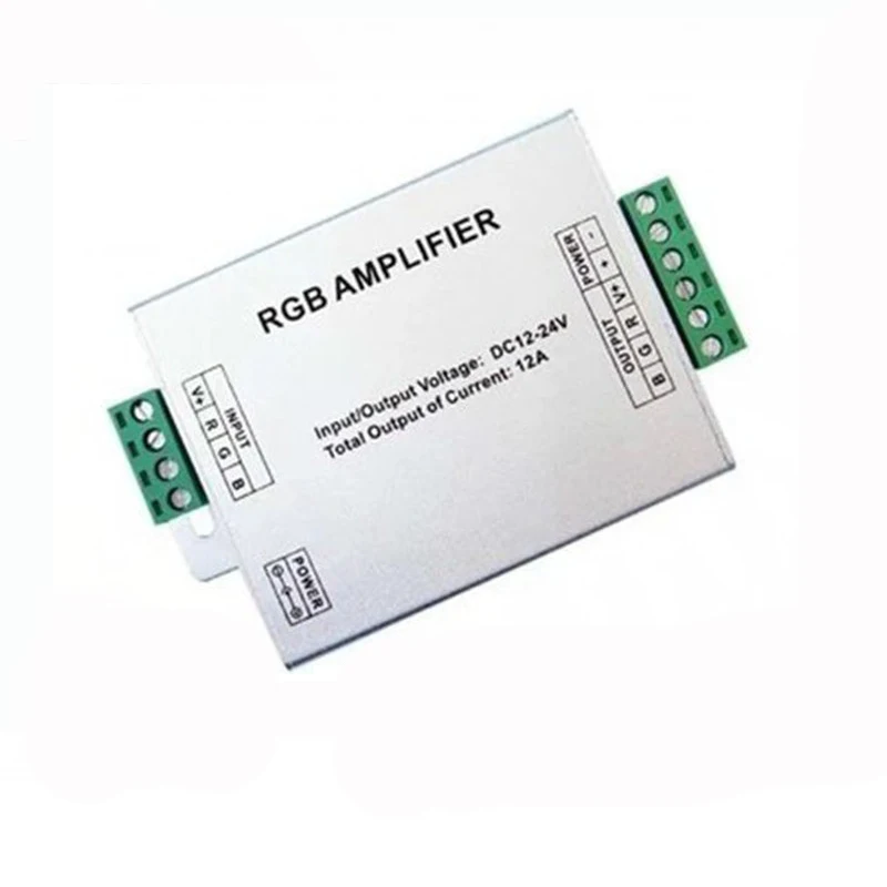 LED Lights with Light Bar Accessories, Synchronous Control, RGB Amplifier, Aluminum Housing Box, Signal Repeater 12A 24A