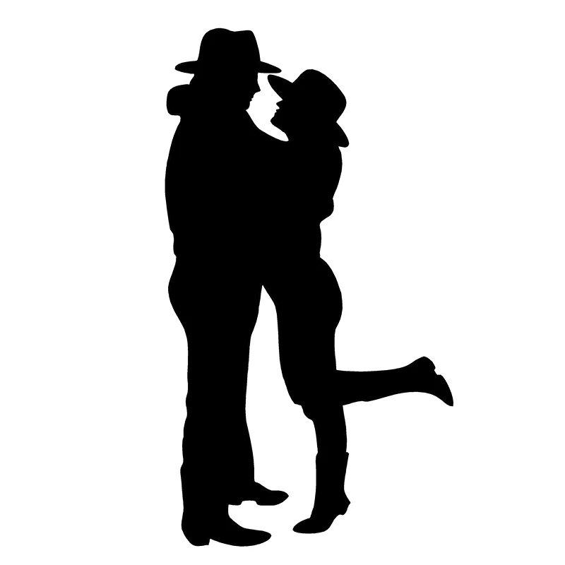 

17*9.5cm cowboy cowgirl dancing kissing car stickers western cowboy and cowgirl VINYL DECAL STICKER