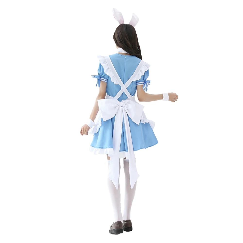 Brdwn Is the Order a Rabbit? Go chuumon wa usagi desuka Womens Kafuu Chino Alice Rabbit Cosplay Costume Apron Dress