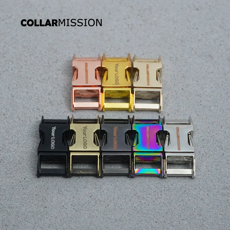 50pcs/lot Engraved side release buckle for DIY dog collars part durable security retailing 10mm webbing strapping 8 kinds