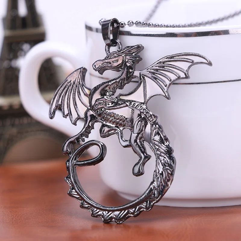 Desolation Of Smaug Pendant Dragon Necklace Punk Gothic Amulet New Game Movie Jewelry Men Women Wholesale