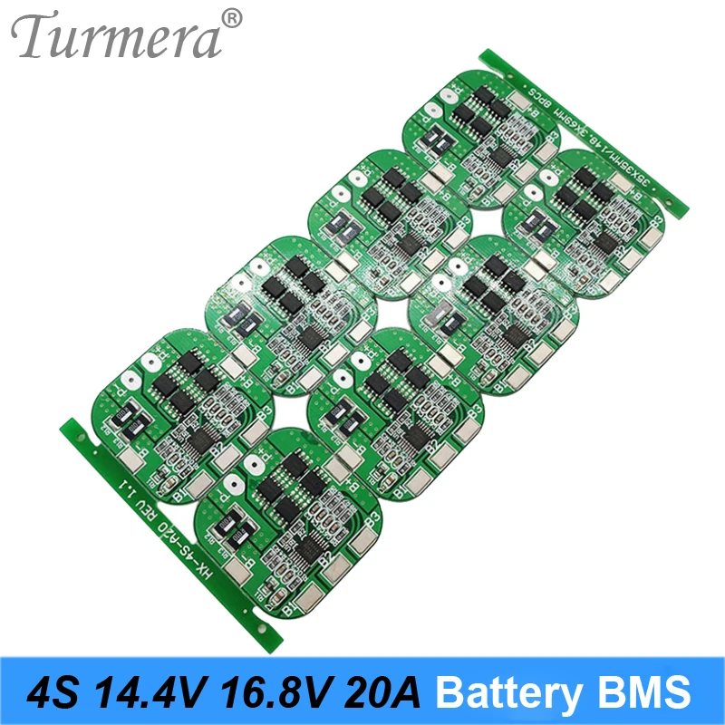 Turmera 4S 14.4V 16.8V 20A BMS płyta zabezpieczająca baterię litową do 16.8V 14.4V śrubokręt bateria i robot-odkurzacz