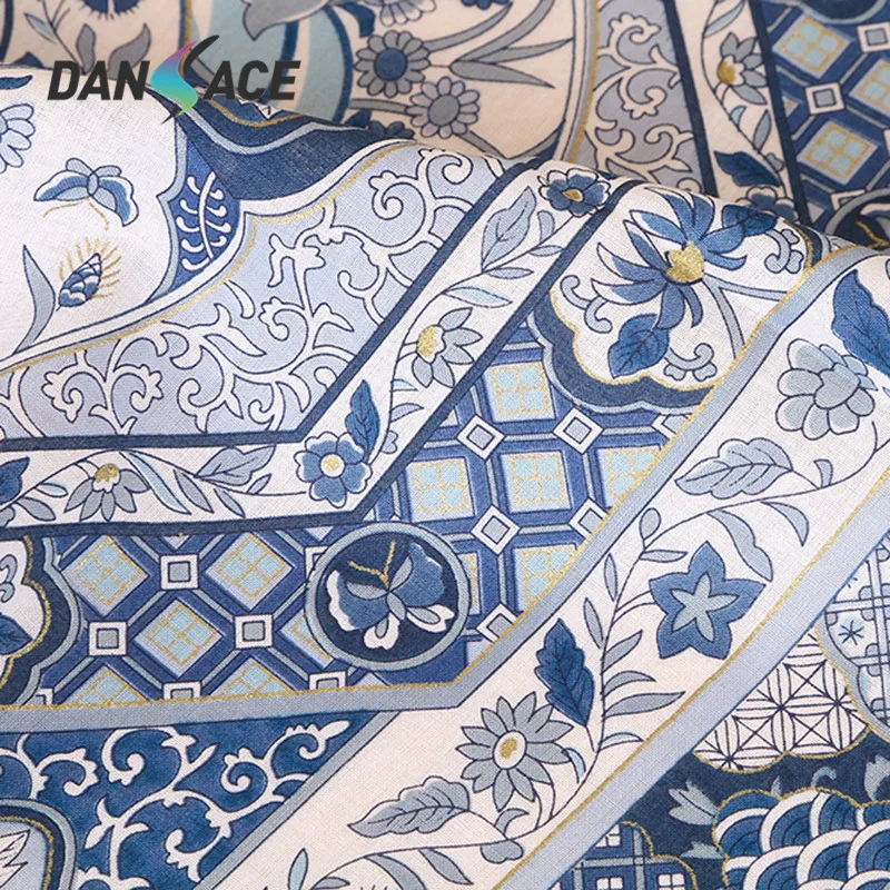 Cotton Blue and white porcelain Hip Hop Paisley Bandanas Head Wrap Headwear Handkerchief Vintage For Male Female Head Scarf