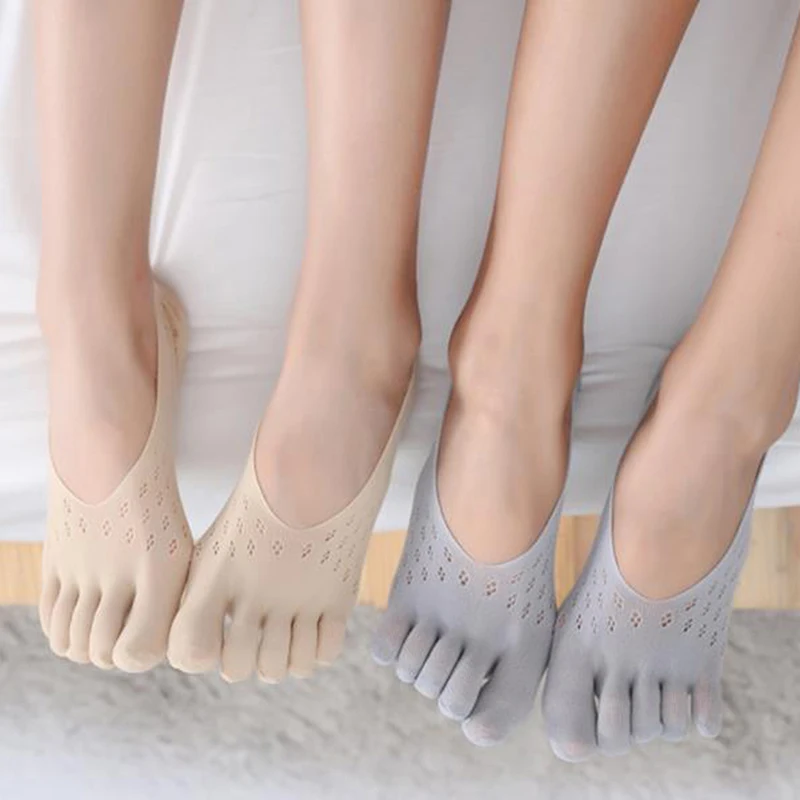 Calcetines de compresión ortopédicos para mujer, calcetín de dedo del pie, forro de corte Ultra bajo con pestaña de Gel transpirable/absorbente de sudor/desodorante/invisible