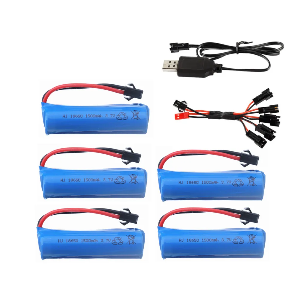 3.7V 1500mAh 18650 Li-ion Battery + charger for Q85 Q70 RC helicopter Airplanes car Boat Gun Toy 3.7v battery SM plug