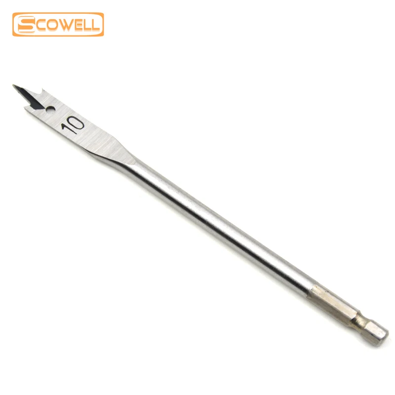 Punta da trapano a forcella piatta da 6 pezzi 10mm-25mm Set di foratura per legno in acciaio codolo esagonale punta da trapano a forcella per la lavorazione del legno s accessori per utensili fai da te
